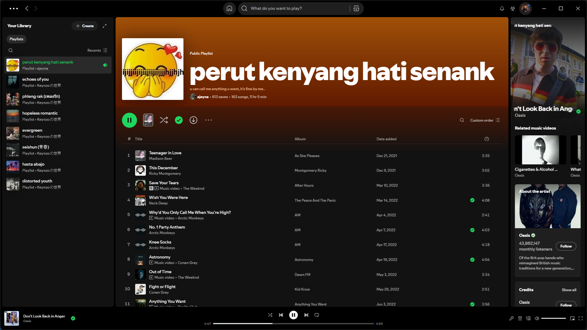 Spotify Playlist Perut Kenyang Hati Senang by Jenaa